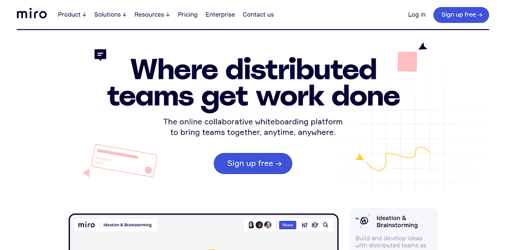 Miro - Online whiteboard collaboration tool - Remote team work tips